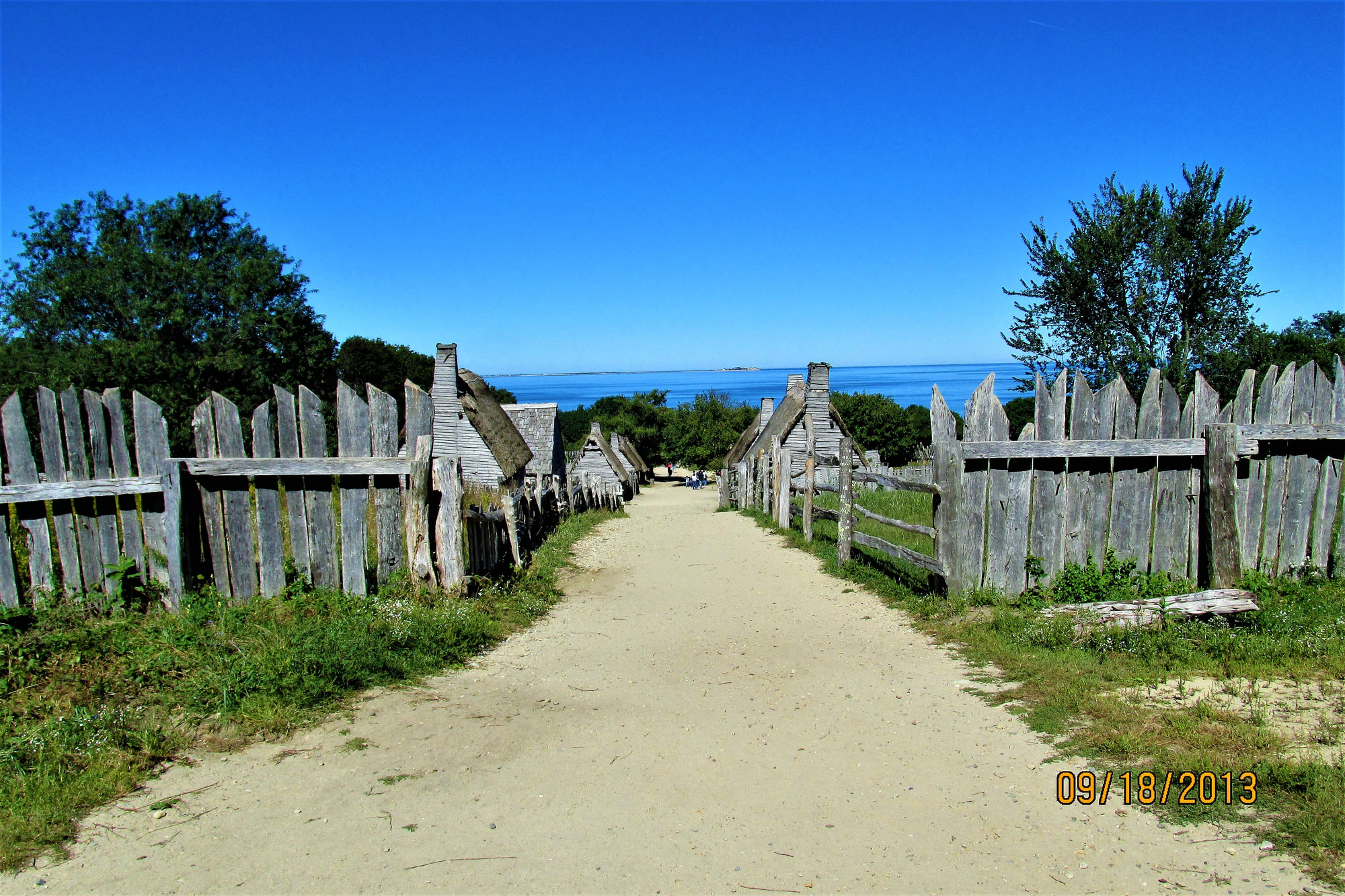 At the Top of Leiden Street Looking Toward the Harbor - Plymouth Plantation